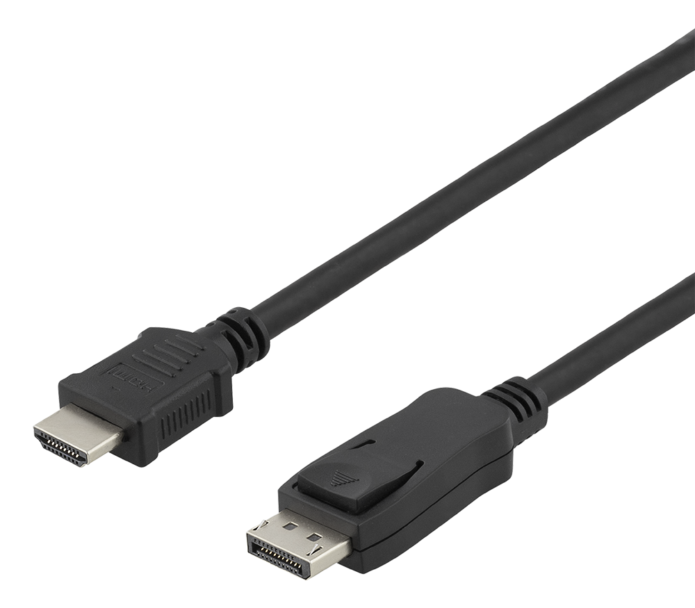 Kabelis DELTACO DisplayPort į HDMI, 4K UHD, 1m, juodas / 00110011