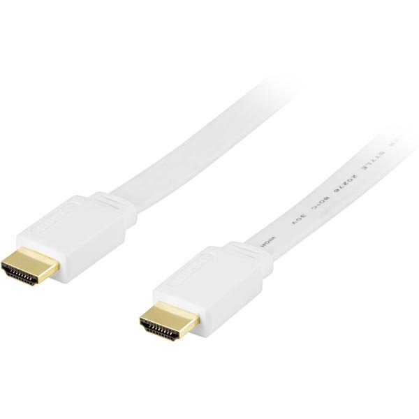 Kabelis DELTACO HDMI-HDMI plokščias, 10.0m, baltas / HDMI-1070H