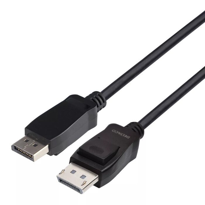 DELTACO DisplayPort kabelis, 3m, 8K, DP 1.4, DSC 1.2, LSZH juodas„DisplayPort“ laidas, skirtas pri