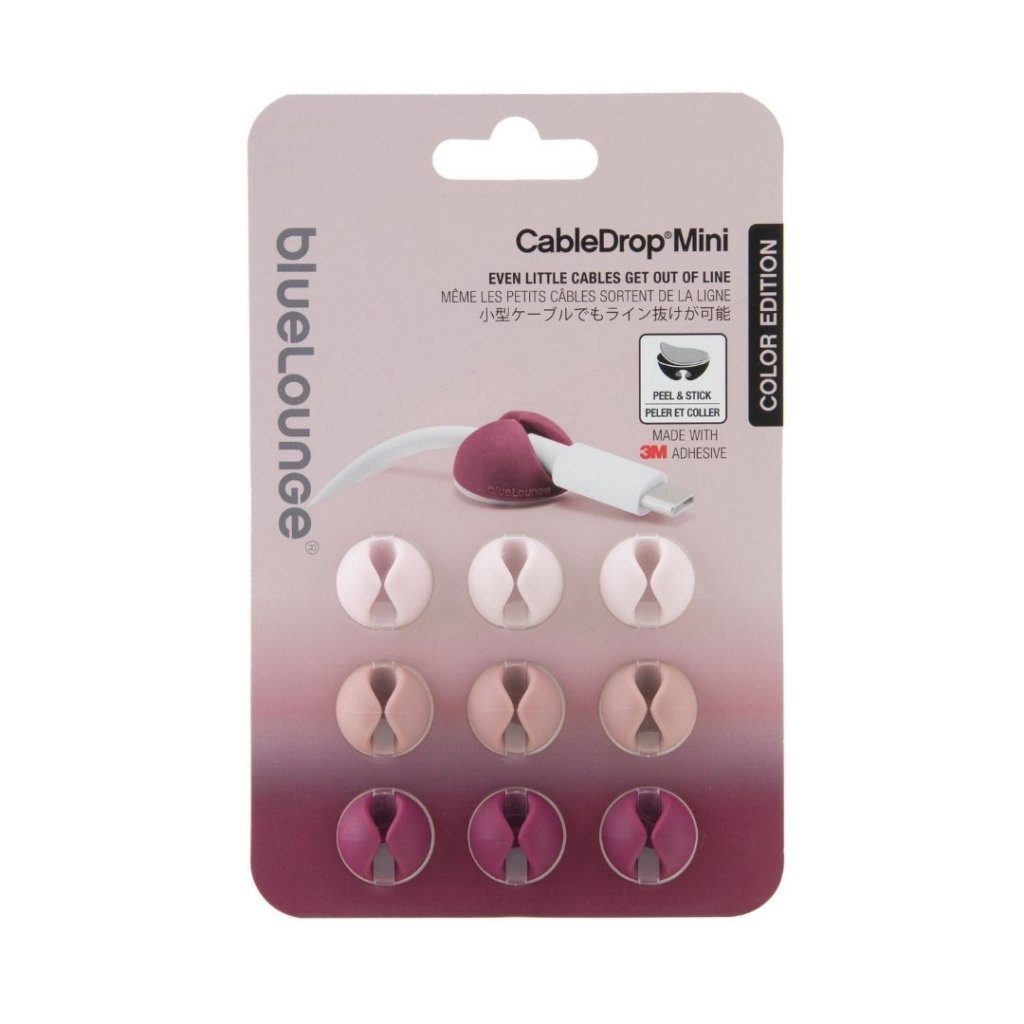 Bluelounge CableDrop Mini Ombre - 9-pack - Ombre Blush