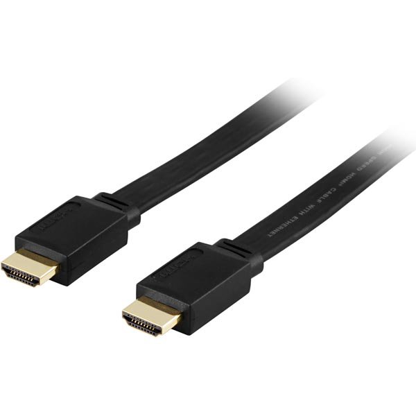 Kabelis DELTACO HDMI-HDMI plokščias, 10.0m, juodas / HDMI-1070F