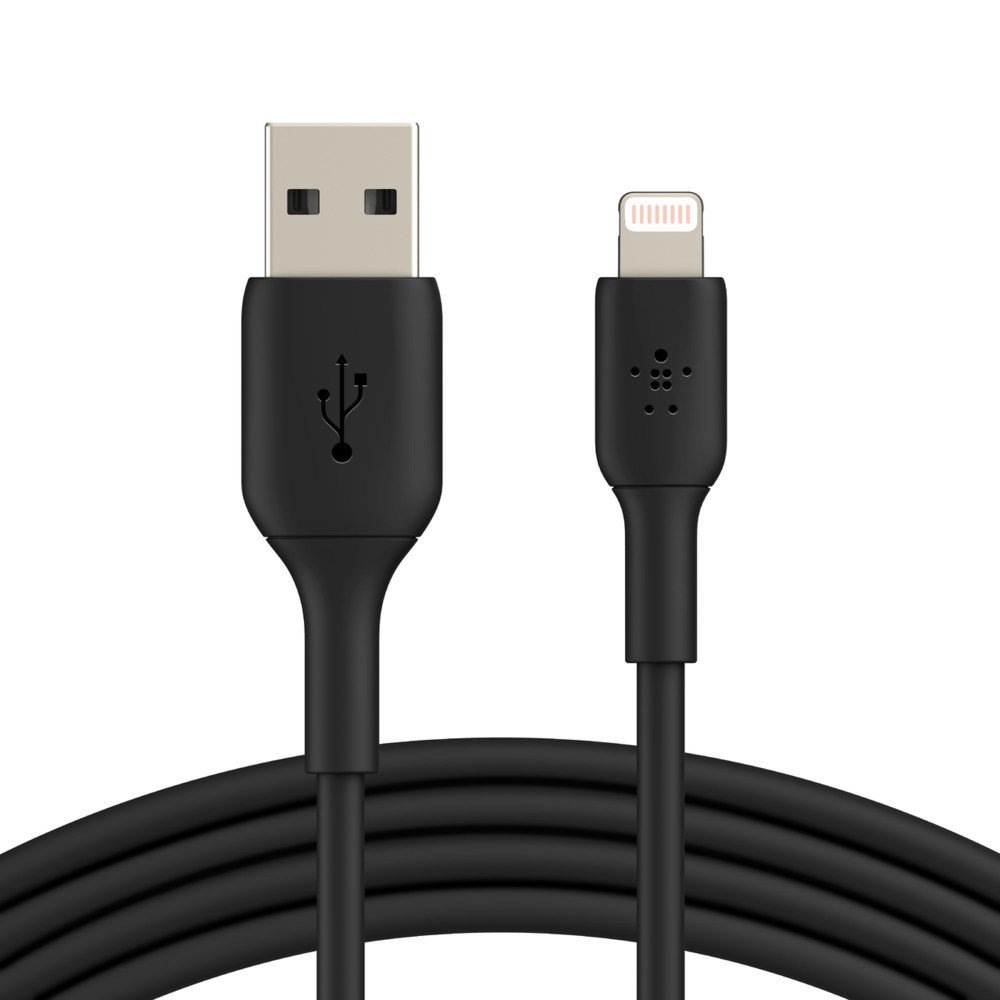 BELKIN PVC USB KABELIS USB-A - LIGHTNING, 1 M, JUODOS SPALVOS