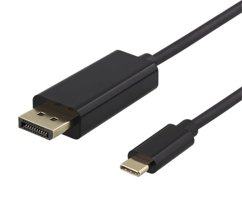 Kabelis DELTACO 202009171000 USB-C to DisplayPort 1m juodas