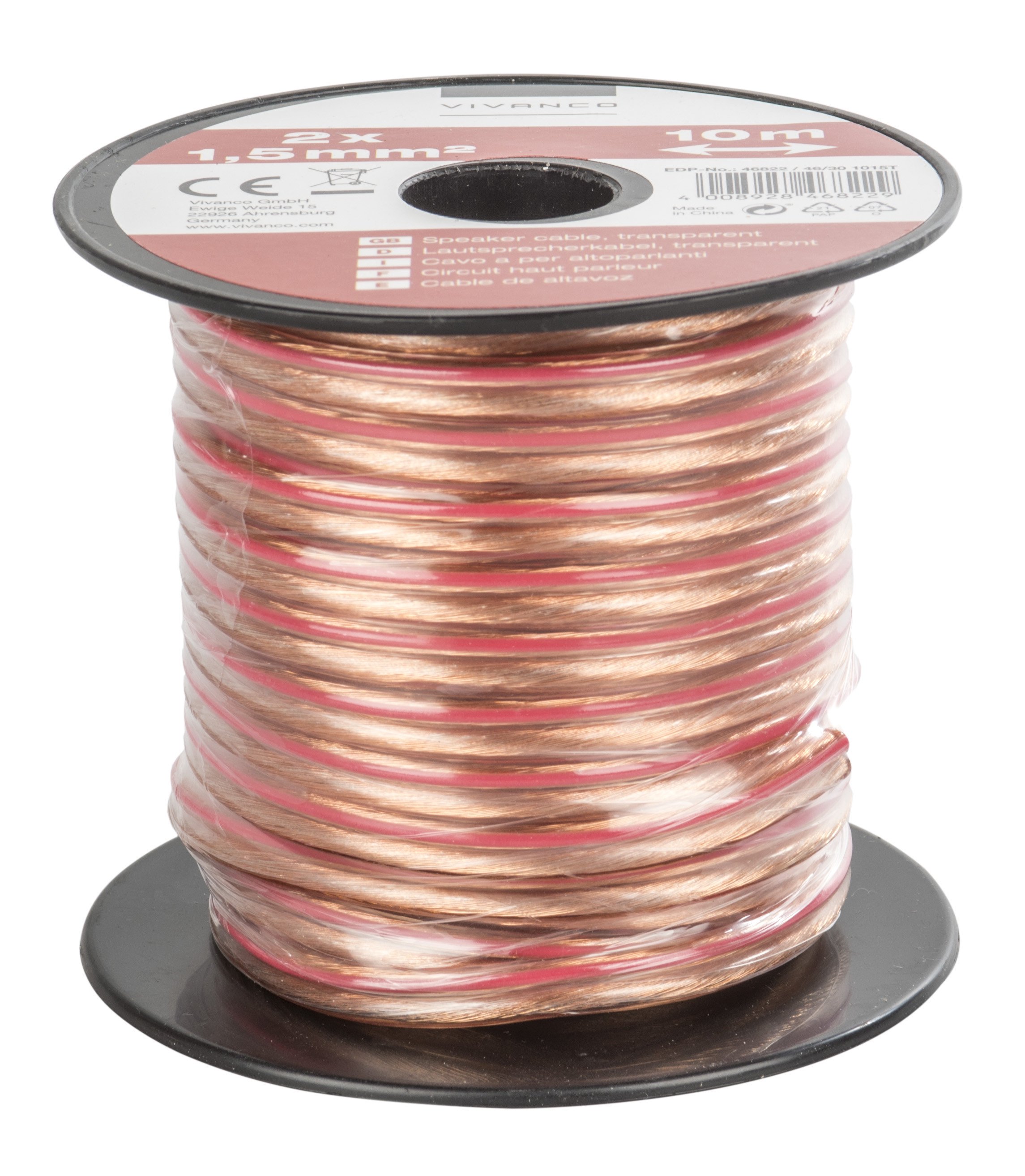 Vivanco cable 2x1.5mm 10m spool (46822)