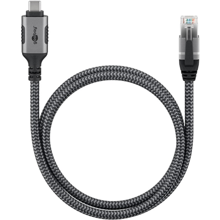 Black  Goobay USB-A 3.1 to RJ45 Ethernet Cable, 1 m  70696