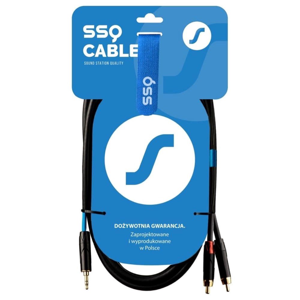 SSQ MiJRCA1 - kabelis mini stereo jack - 2x RCA, 1 metras