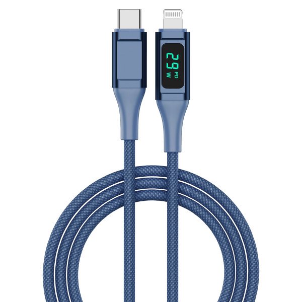 Kabelis 4SMARTS USB-C to Lightning Cable DigitCord, 30W, 1.5m, Dark Blue