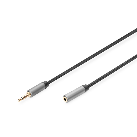 Audio kabelis Digitus  AUX Audio Cable Stereo 3.5mm Male to Female Aluminum Housing  DB-510210-018