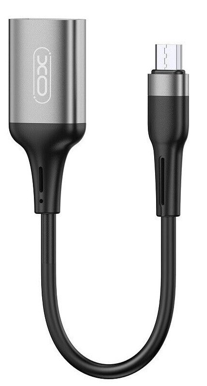 Adapteris XO USB - microUSB OTG, black (NB201)