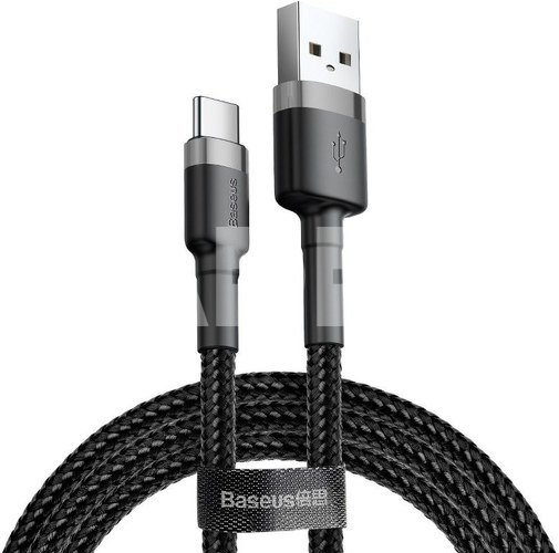 Baseus Cafule USB-C kabelis 2A 3 m (Black+pilkas)