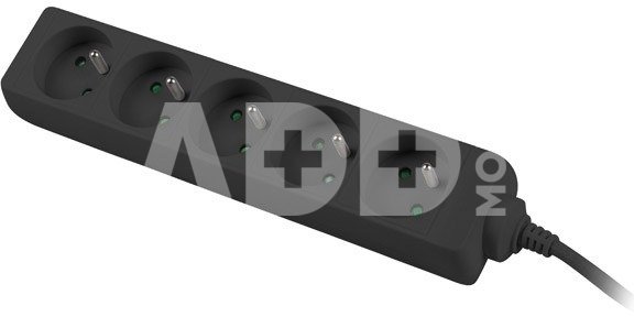 Lanberg Power strip 3m, black, 5 sockets, cable made of solid copper
