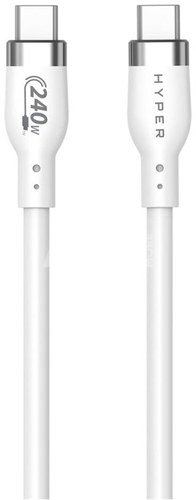 Hyper 1M Silicone 240W USB-C Charging Cable - White