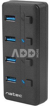 Natec USB 3.0 HUB, Mantis 2, 4-Port, On/Off with AC Adapter