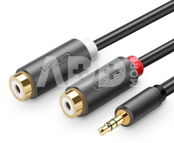 UGREEN AV109 Male 3.5mm Jack to 2x Female RCA (Cinch) Cable 0.25m (black)