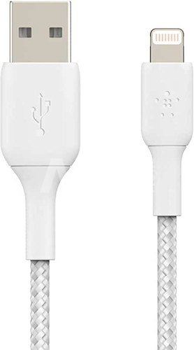 Belkin Lightning to USB-A Cable 15cm, Braided, mfi cert, white