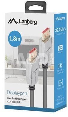 Lanberg Kabel DisplayPort M/M 0.5 20 PIN V1.4 1.8M 8K black