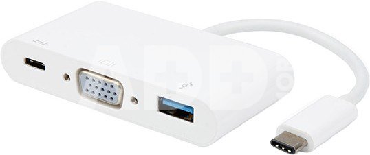 Vivanco adapter USB-C - VGA 3in1, white (34294)