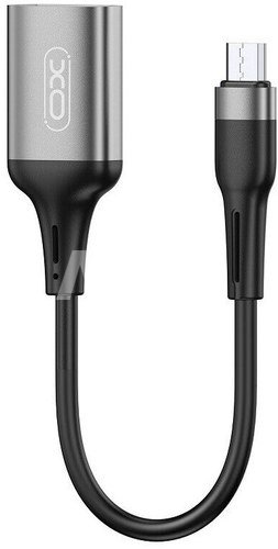 XO adapter USB - microUSB OTG, black (NB201)