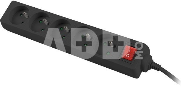 Lanberg Power strip 3m, black, 5 sockets, with switch, cable made of solid copper