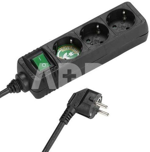 Vivanco extension cord 3 sockets 1.4m, black (27015)