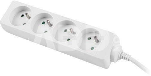 Lanberg Power strip 1.5m, white, 4 sockets, cable made of solid copper