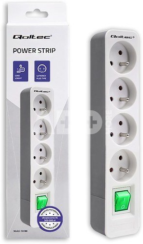 Qoltec Power strip 4 sockets, 1.8m