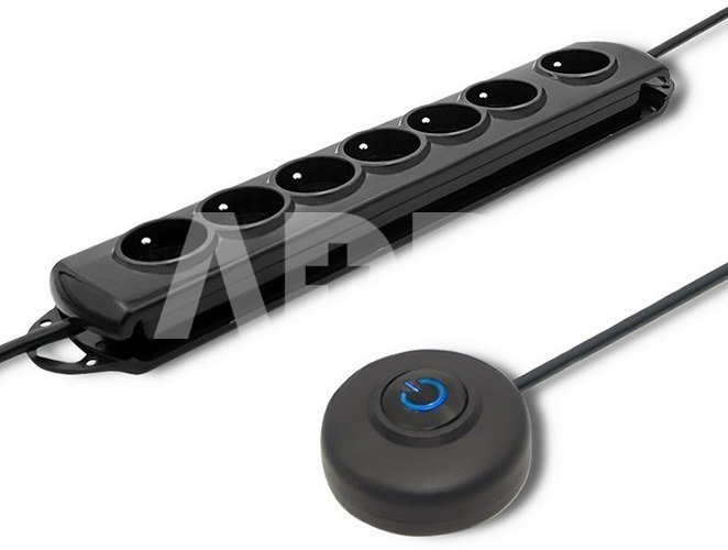 Qoltec Surge protector+Foot QS 7 sockets 1.5m black