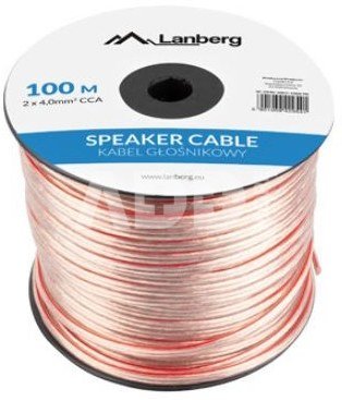 Lanberg Speaker cable 2x4.0mm2 100m transparent