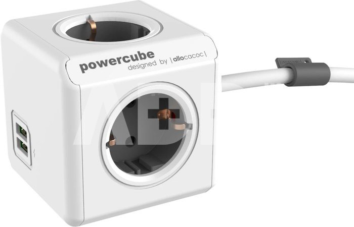 Allocacoc PowerCube Extended USB Grey 3m cable
