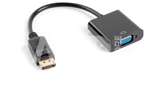 Lanberg DisplayPort Adapter (M) -> VGA 15 pin (F) black on the cable