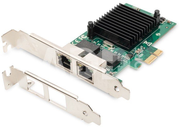 DIGITUS Gigabit Ethernet PCI Express Card, 2-port 32-bit, low profile bracket, Intel chipset