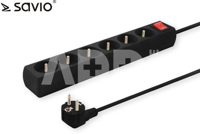 Elmak Power strip with anti-surge protection 6 outlets with ground wire, 5m Savio LZ-04