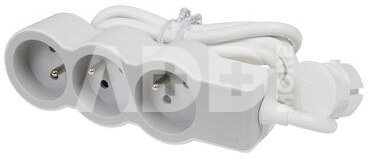 Legrand Extension cable 3x2P+Z 1,5m White/grey
