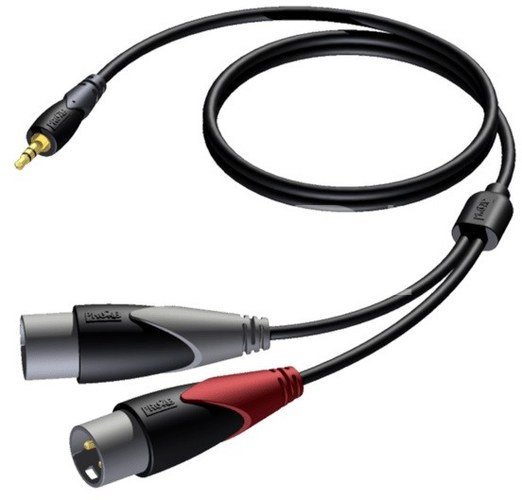 PROCAB 3,5 MM JACK MALE STEREO -2X XLR MALE 3 M