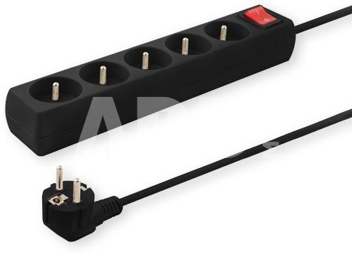 Elmak Power strip with anti-surge protection 5 outlets with ground wire, 1,5m Savio LZ-01