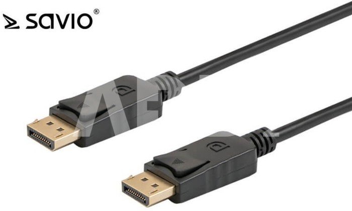 Elmak Cable DisplayPort M - DisplayPort M, version 1.2, 4K, gold-plated tips, 2m SAVIO CL-136
