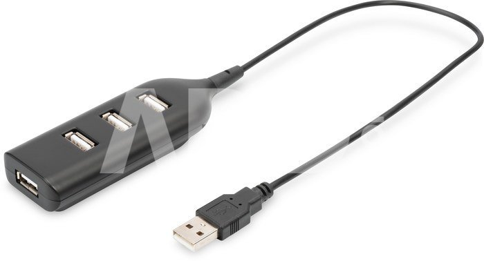 Digitus USB 2.0 Hub, 4-Port, Bus Powered 4 X USB A/F AT Connected Cable AB-50001-1