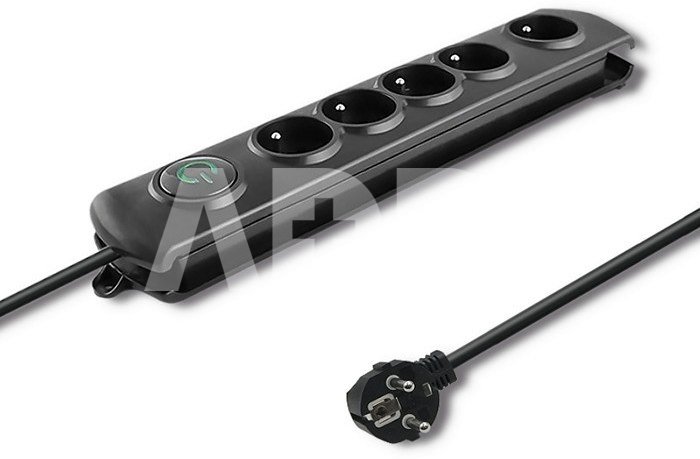 Qoltec Surge protector 5 sockets 1.8m black