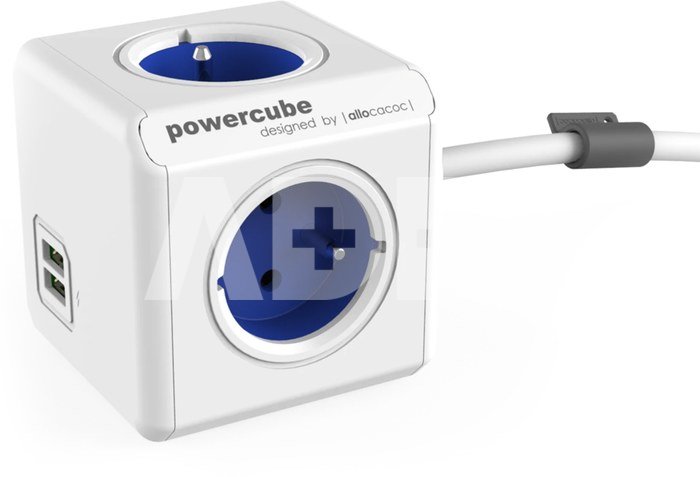 Allocacoc PowerCube Extended USB Blue 1,5m cable (FR)