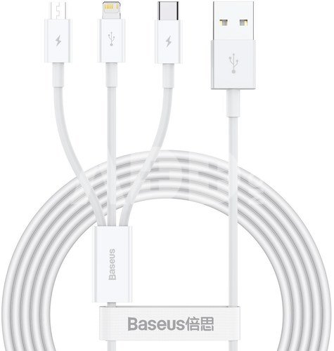 Baseus Lightning / USB Type C / Micro USB 3.5 A 1.5 m White