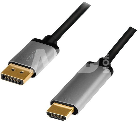 LogiLink Displayport to HDMI 4K/60Hz, alu, 2m