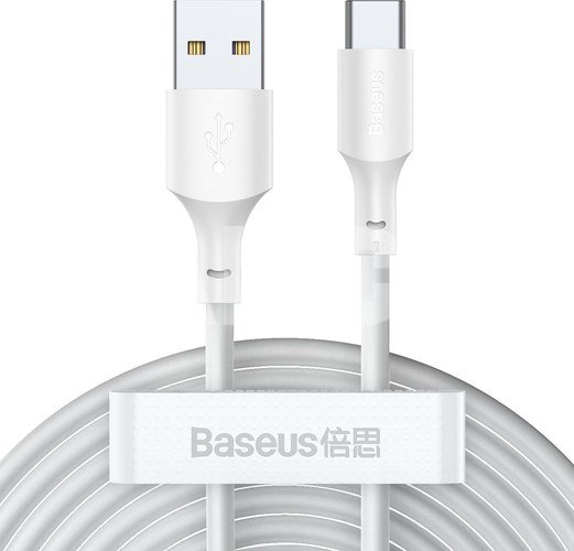 Baseus Simple Wisdom Data Cable Kit USB to Type-C 5A (2PCS/Set）1.5m White