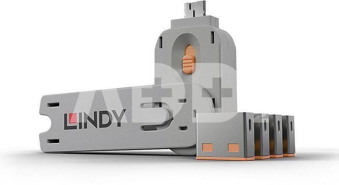 USB PORT BLOCKER 4PACK/ORANGE 40453 LINDY