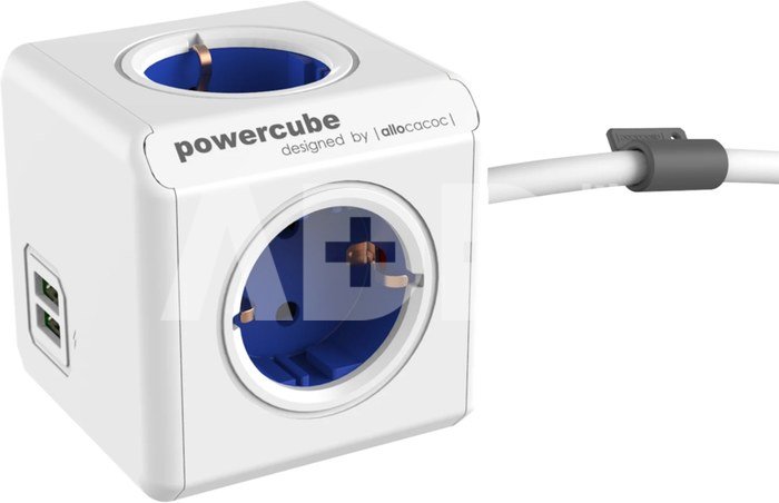 Allocacoc PowerCube Extended USB Blue 1,5m cable