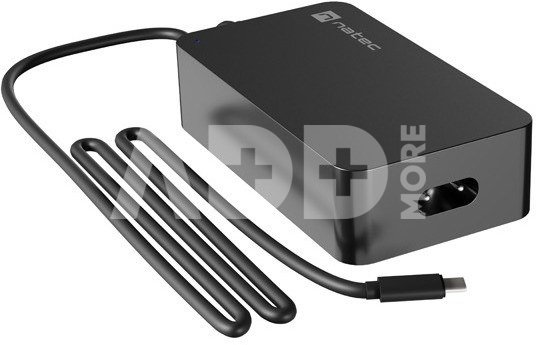 Natec USB Charger 65W Grayling 2.70 m, Black