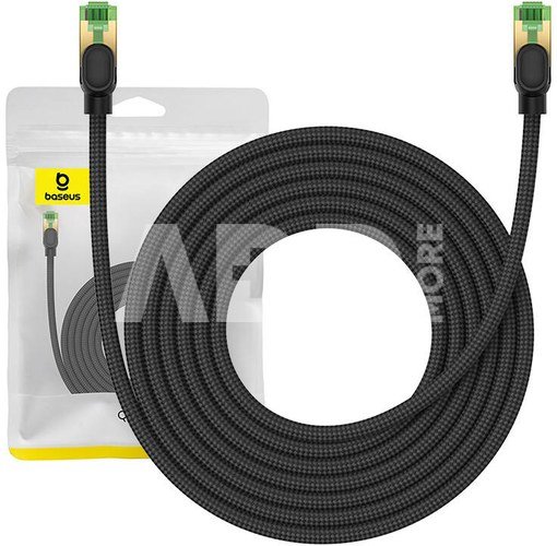 Braided network cable cat.8 Baseus Ethernet RJ45, 40Gbps, 5m (black)