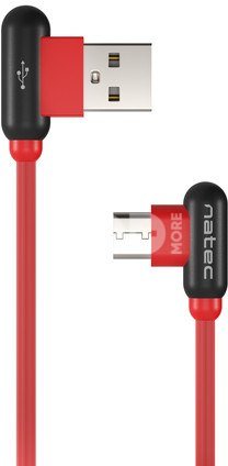 Natec Prati, Angled USB Type C to Type A Cable 1m, Red