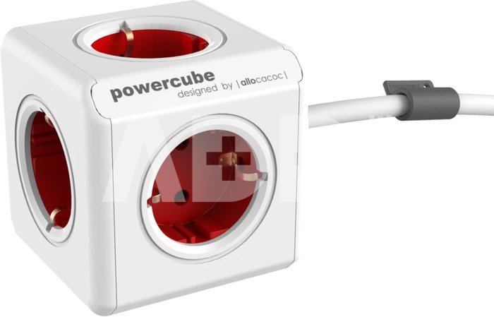 Allocacoc PowerCube Extended Red  1,5m cable