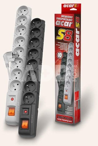 Acar Surge Protector ACAR S8 1,8M Black