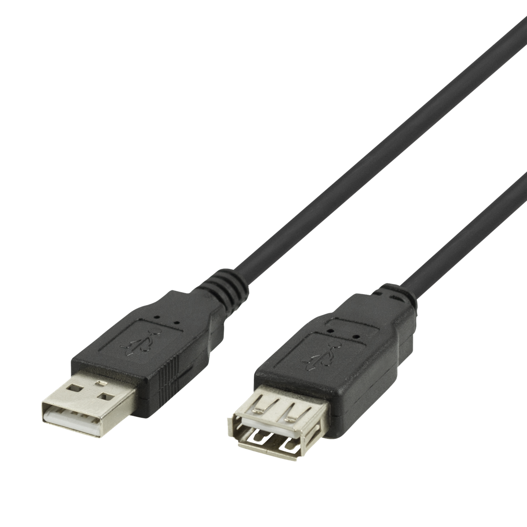 Kabelis DELTACO USB ilgintuvas, USB-A kištukas - USB-A lizdas, 3m juodas / 00140003